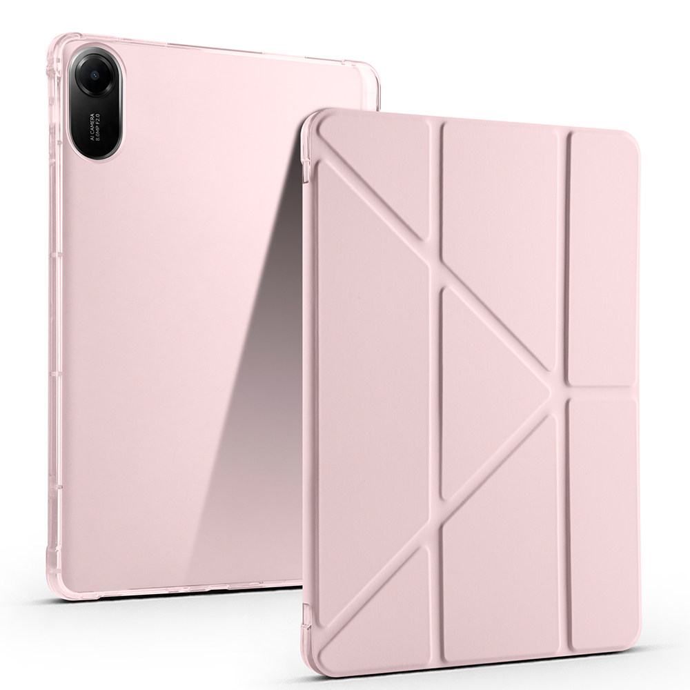 Xiaomi Uyumlu  Redmi Pad 2 Kılıf Zore Tri Folding Kalem Bölmeli Standlı Kılıf-Rose gold