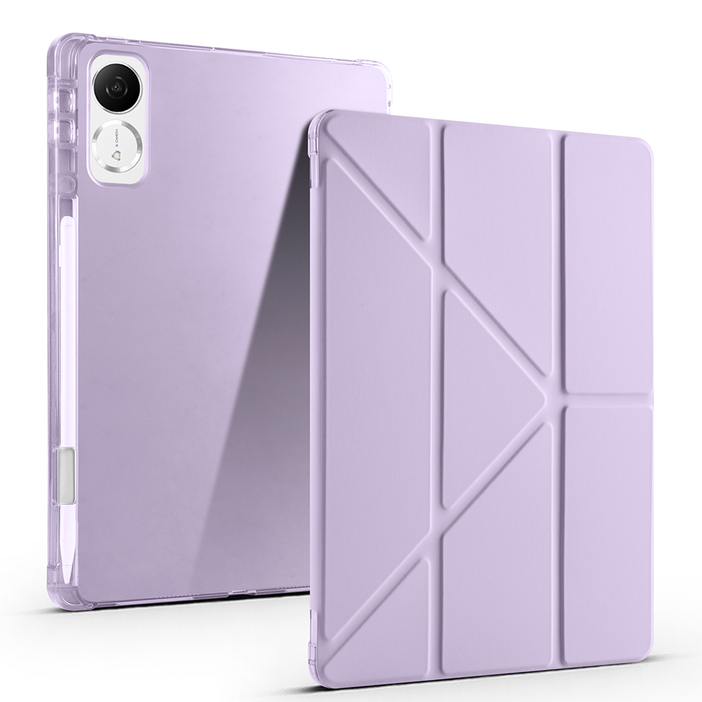 Honor Pad V9 Kılıf Zore Tri Folding Kalem Bölmeli Standlı Kılıf-Lila