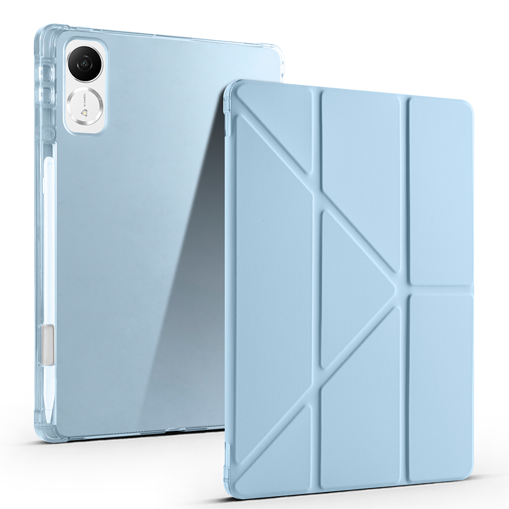 Honor Pad V9 Kılıf Zore Tri Folding Kalem Bölmeli Standlı Kılıf-Mavi