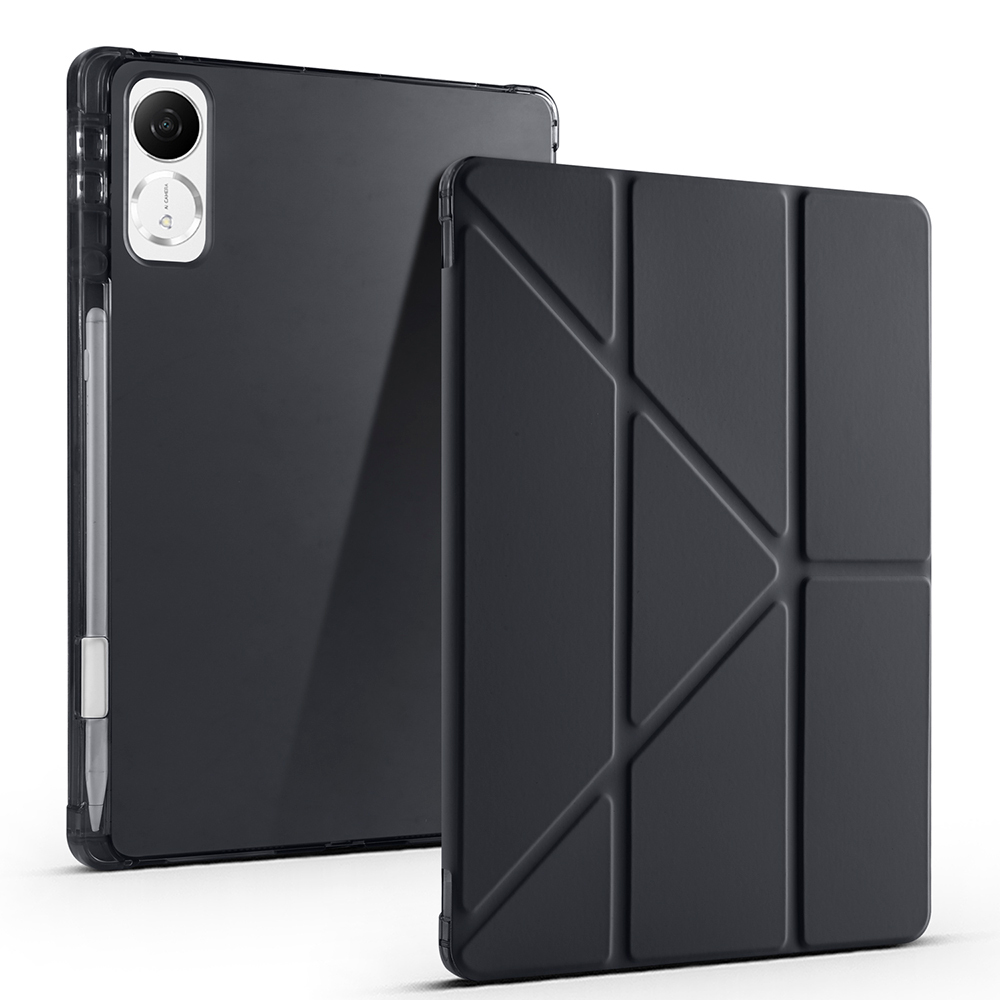 Honor Pad V9 Kılıf Zore Tri Folding Kalem Bölmeli Standlı Kılıf-Siyah