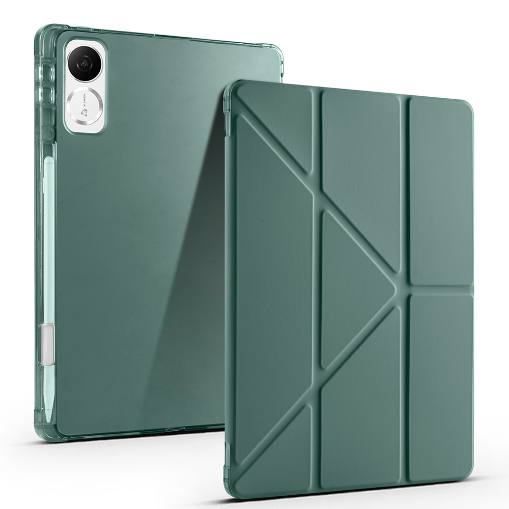 Honor Pad GT Kılıf Zore Tri Folding Kalem Bölmeli Standlı Kılıf-Koyu yeşil