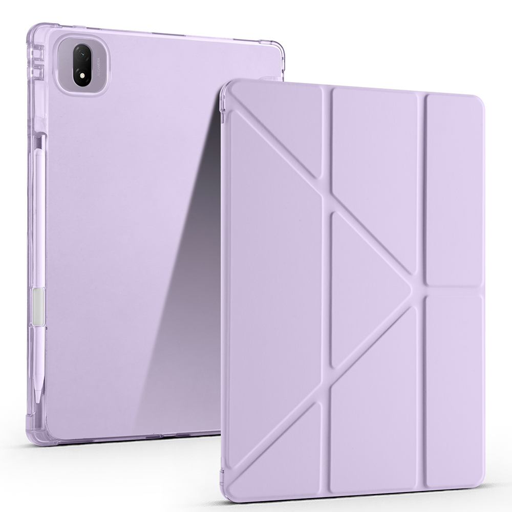 Honor MagicPad 2 Kılıf Zore Tri Folding Kalem Bölmeli Standlı Kılıf-Lila