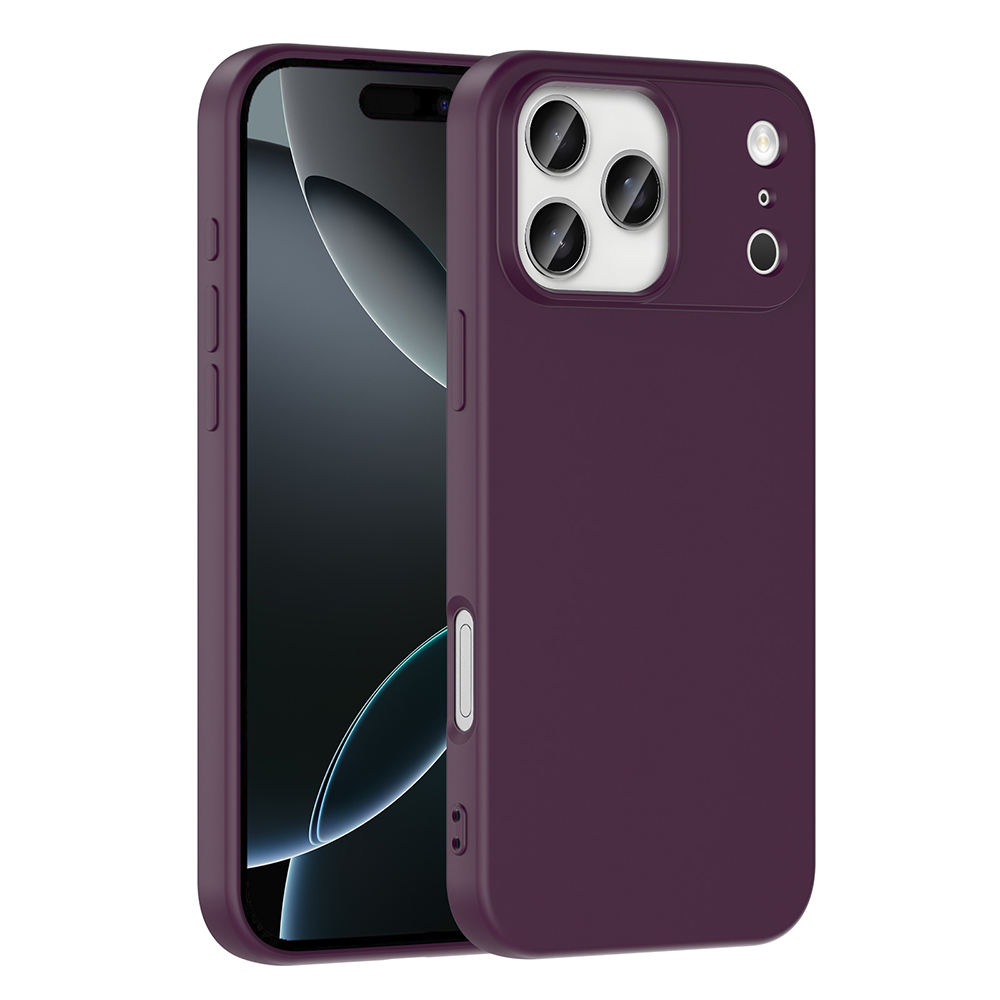 iPhone Uyumlu 17 Pro Max Kılıf Zore Mara Lansman Kapak-Koyu mor