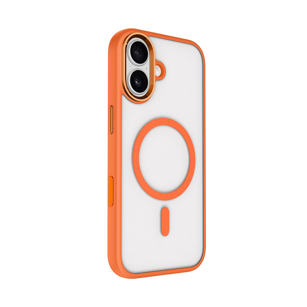 iPhone Uyumlu 17 Kılıf Wireless Şarj Özellikli Zore Krom M-safe Silikon Kapak