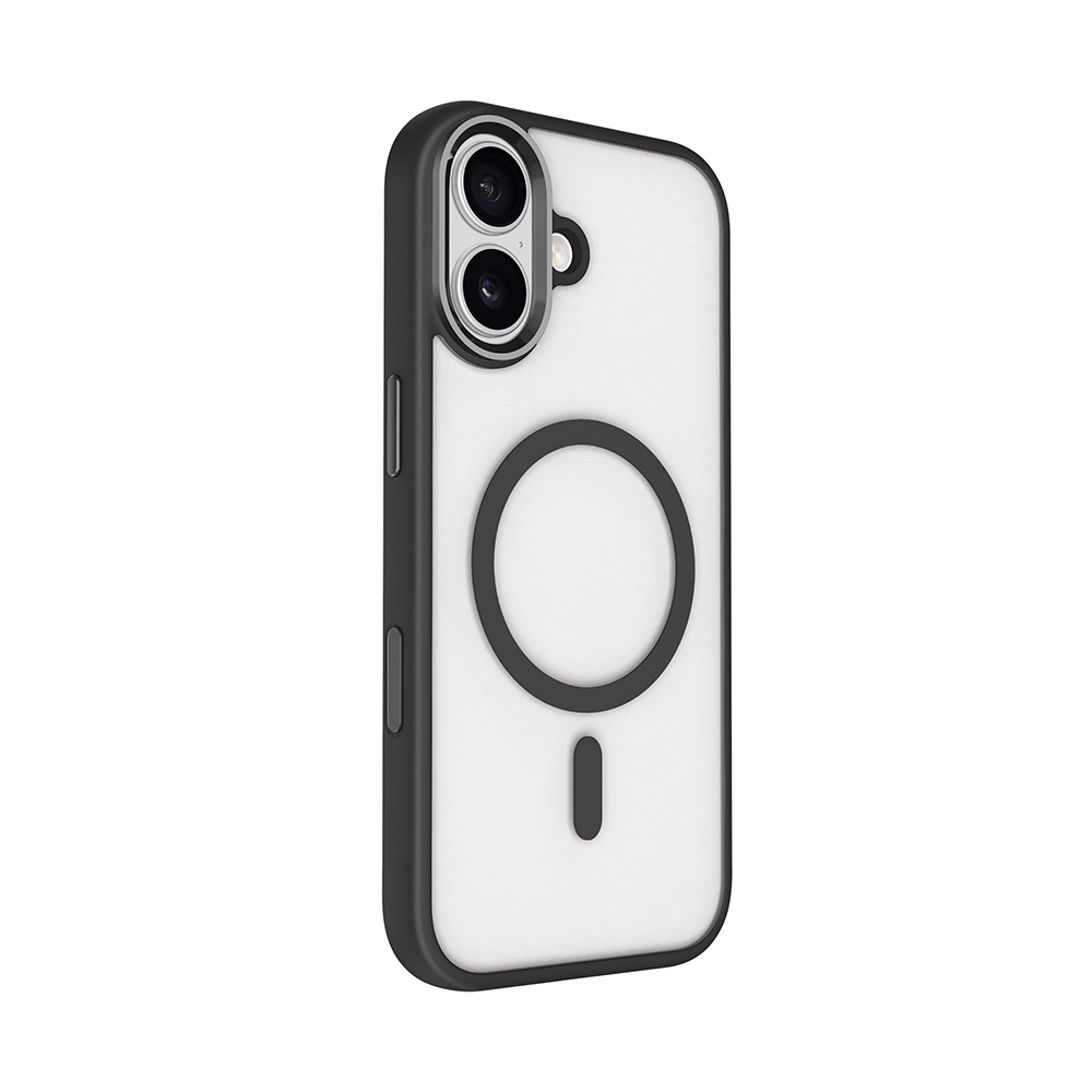 iPhone Uyumlu 17 Kılıf Wireless Şarj Özellikli Zore Krom M-safe Silikon Kapak