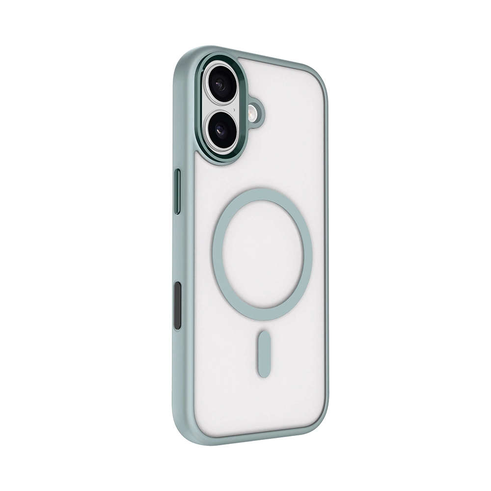 iPhone Uyumlu 17 Kılıf Wireless Şarj Özellikli Zore Krom M-safe Silikon Kapak