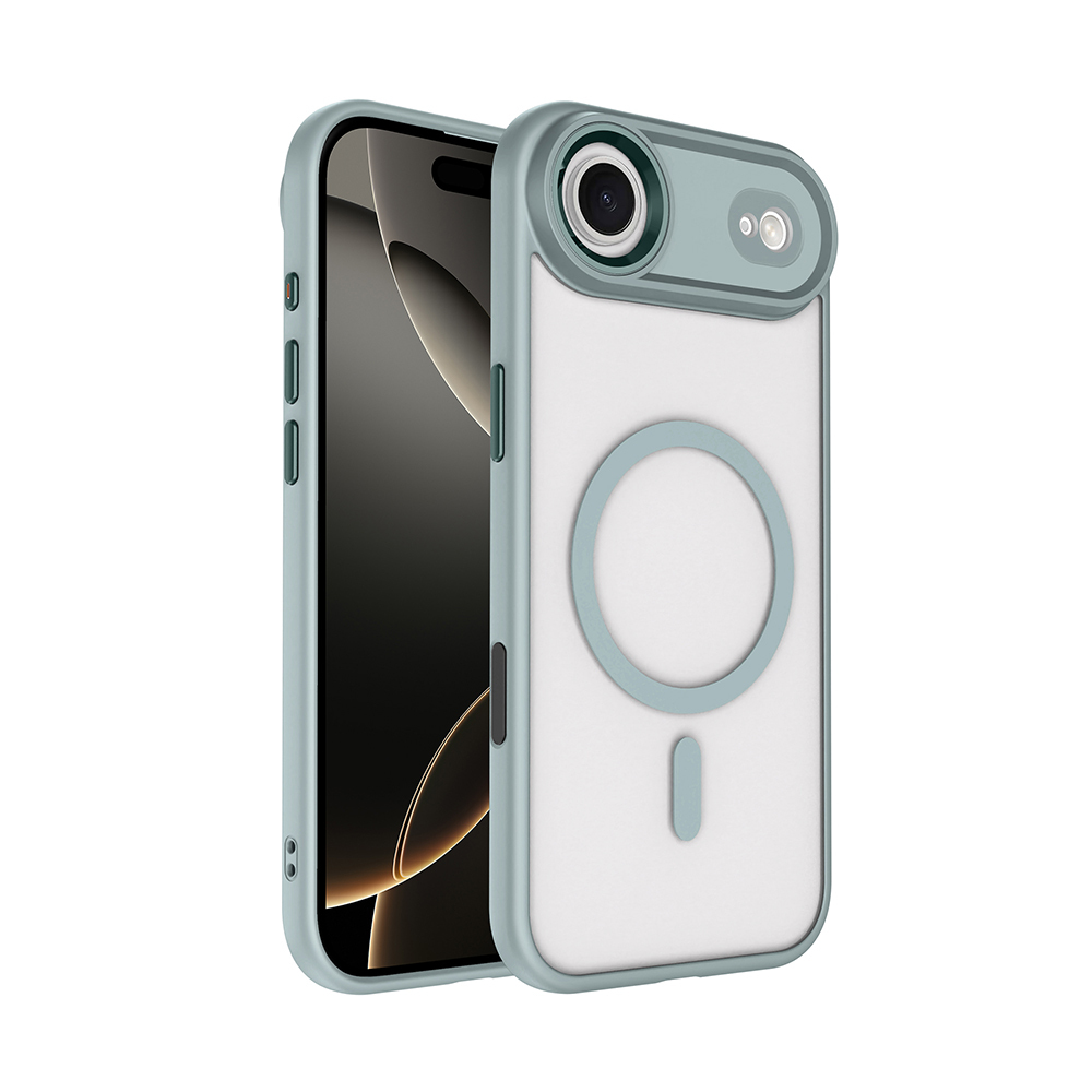 iPhone Uyumlu 17 Air Kılıf Wireless Şarj Özellikli Zore Krom M-safe Silikon Kapak