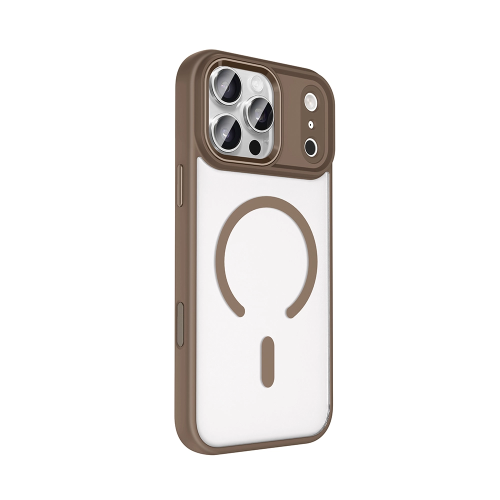 iPhone Uyumlu 17 Pro Kılıf Wireless Şarj Özellikli Zore Krom M-safe Silikon Kapak