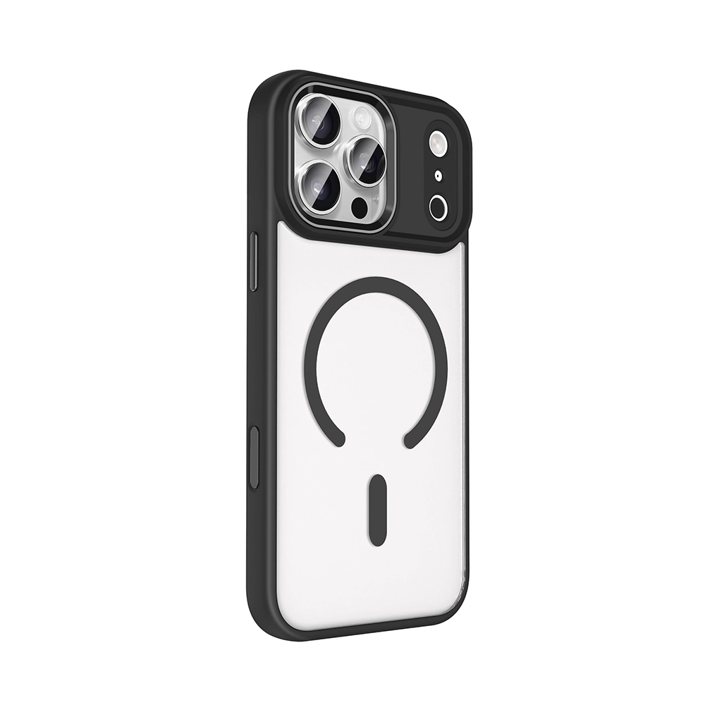 iPhone Uyumlu 17 Pro Kılıf Wireless Şarj Özellikli Zore Krom M-safe Silikon Kapak