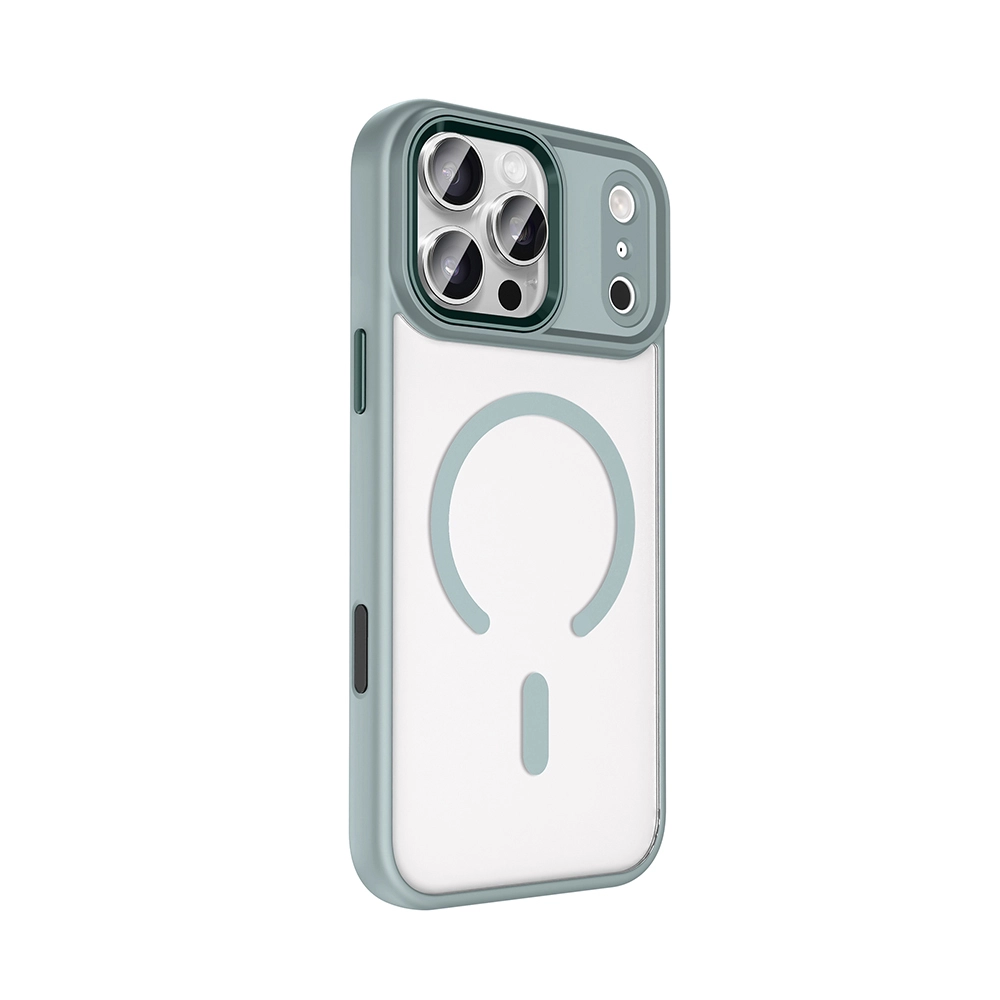 iPhone Uyumlu 17 Pro Max Kılıf Wireless Şarj Özellikli Zore Krom M-safe Silikon Kapak