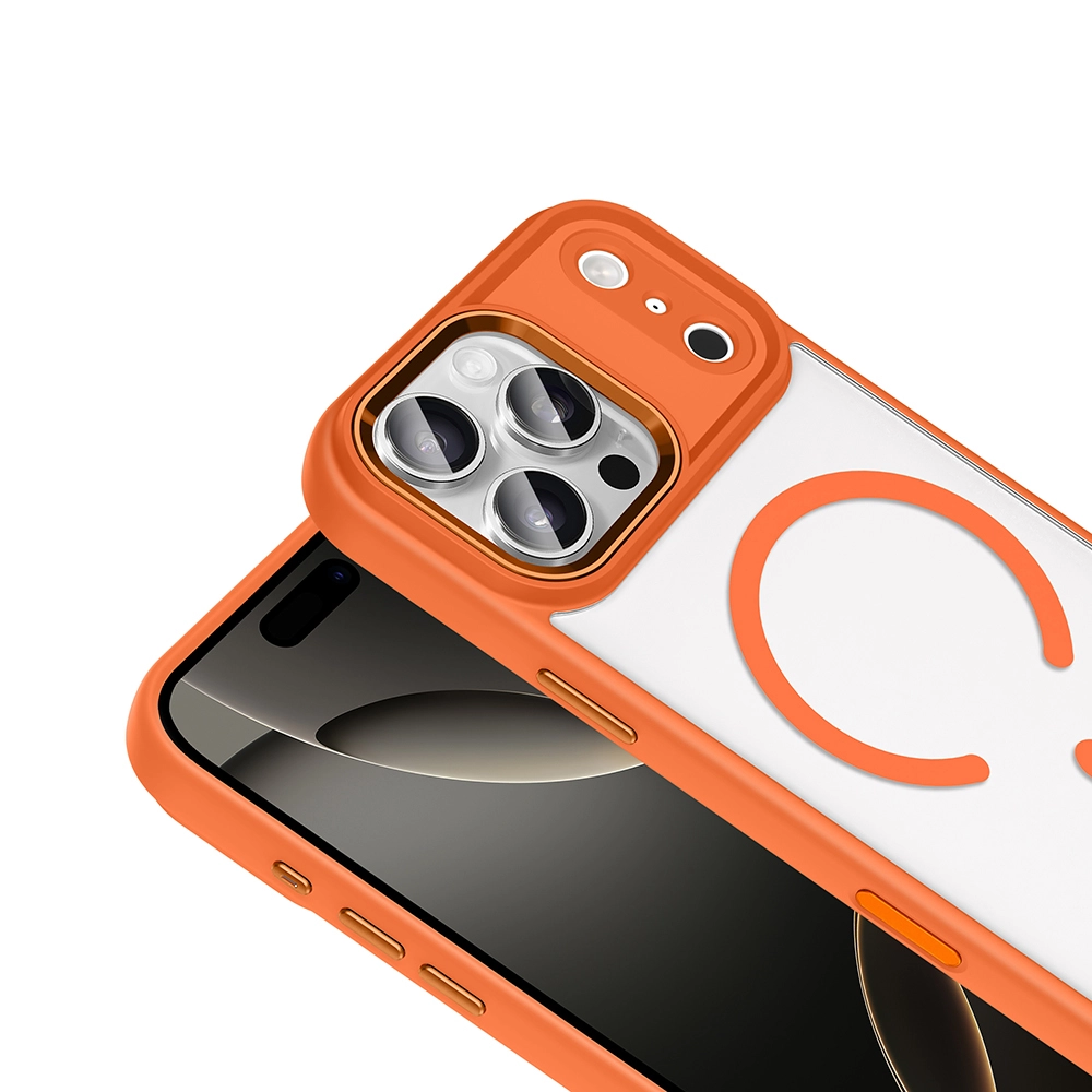 iPhone Uyumlu 17 Pro Max Kılıf Wireless Şarj Özellikli Zore Krom M-safe Silikon Kapak