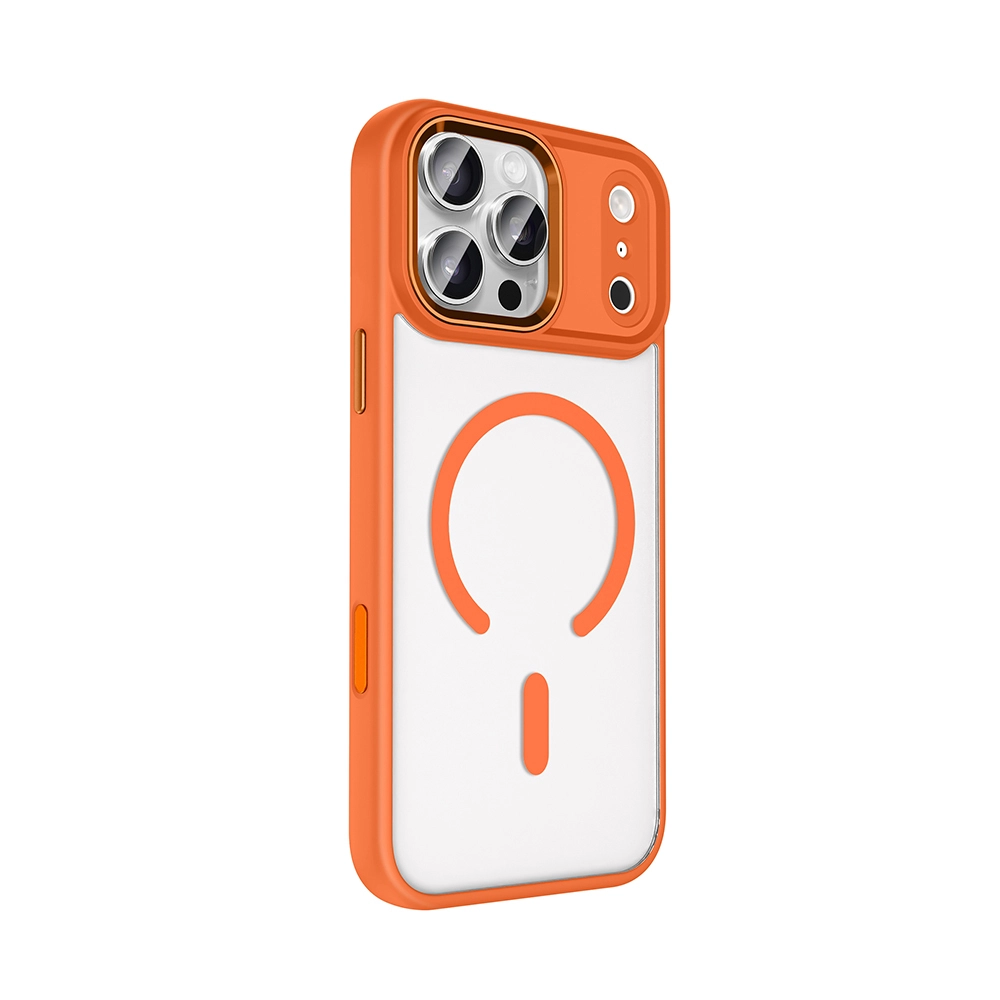 iPhone Uyumlu 17 Pro Max Kılıf Wireless Şarj Özellikli Zore Krom M-safe Silikon Kapak