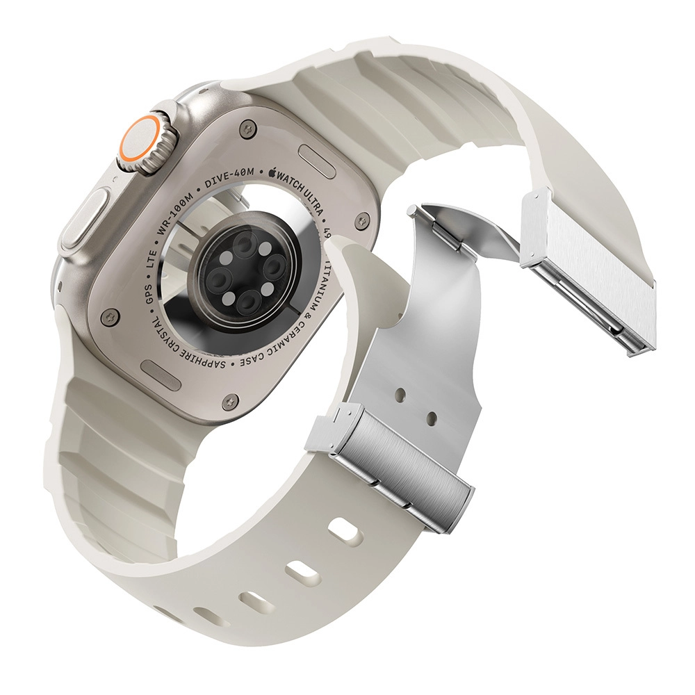 Watch 44mm Zore KRD-145 Metal Tokalı Silikon Kordon