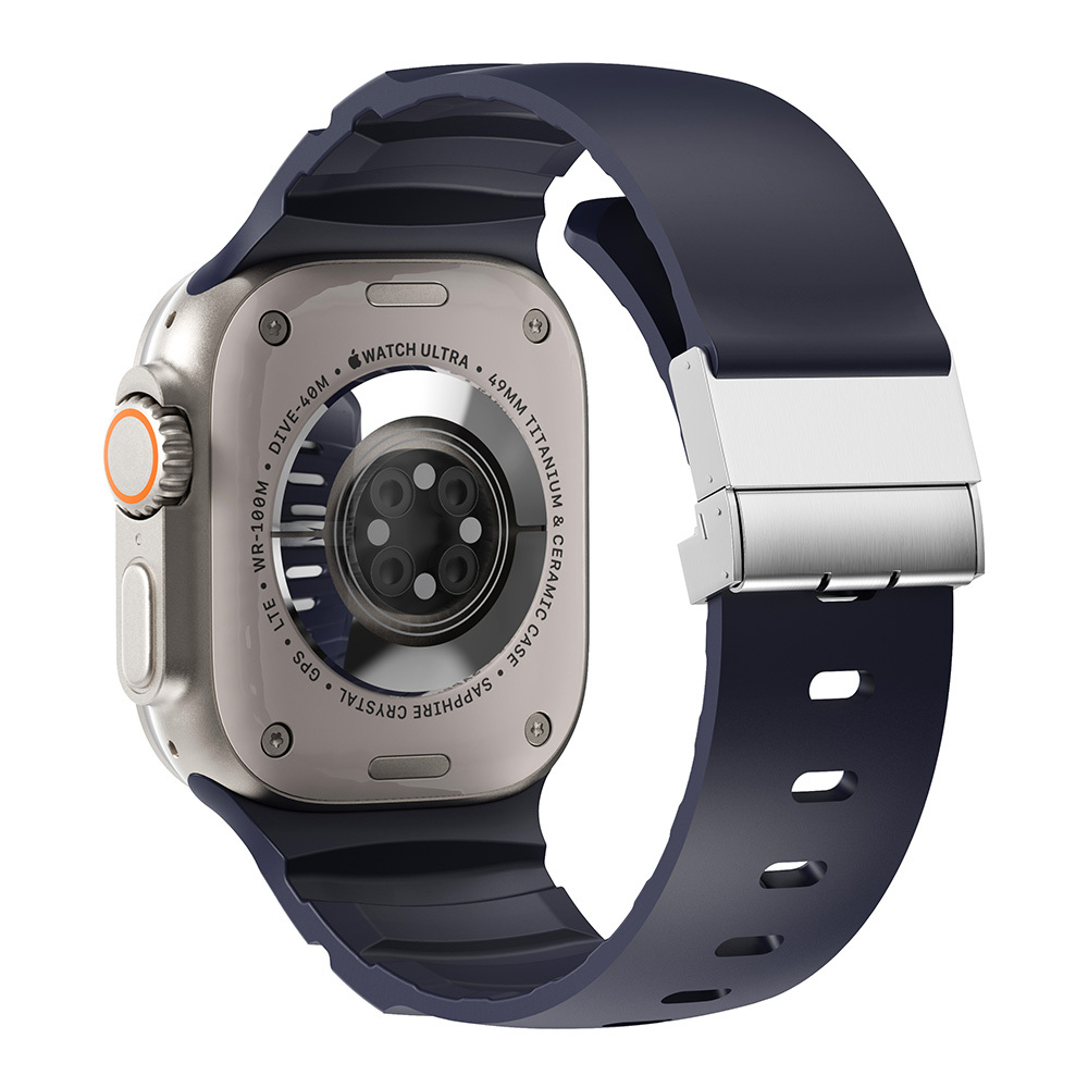 Watch 7 45mm Zore KRD-145 Metal Tokalı Silikon Kordon-Mavi