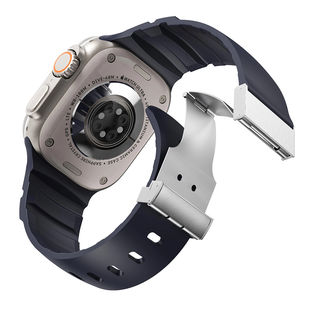 Watch Ultra 49mm Zore KRD-145 Metal Tokalı Silikon Kordon