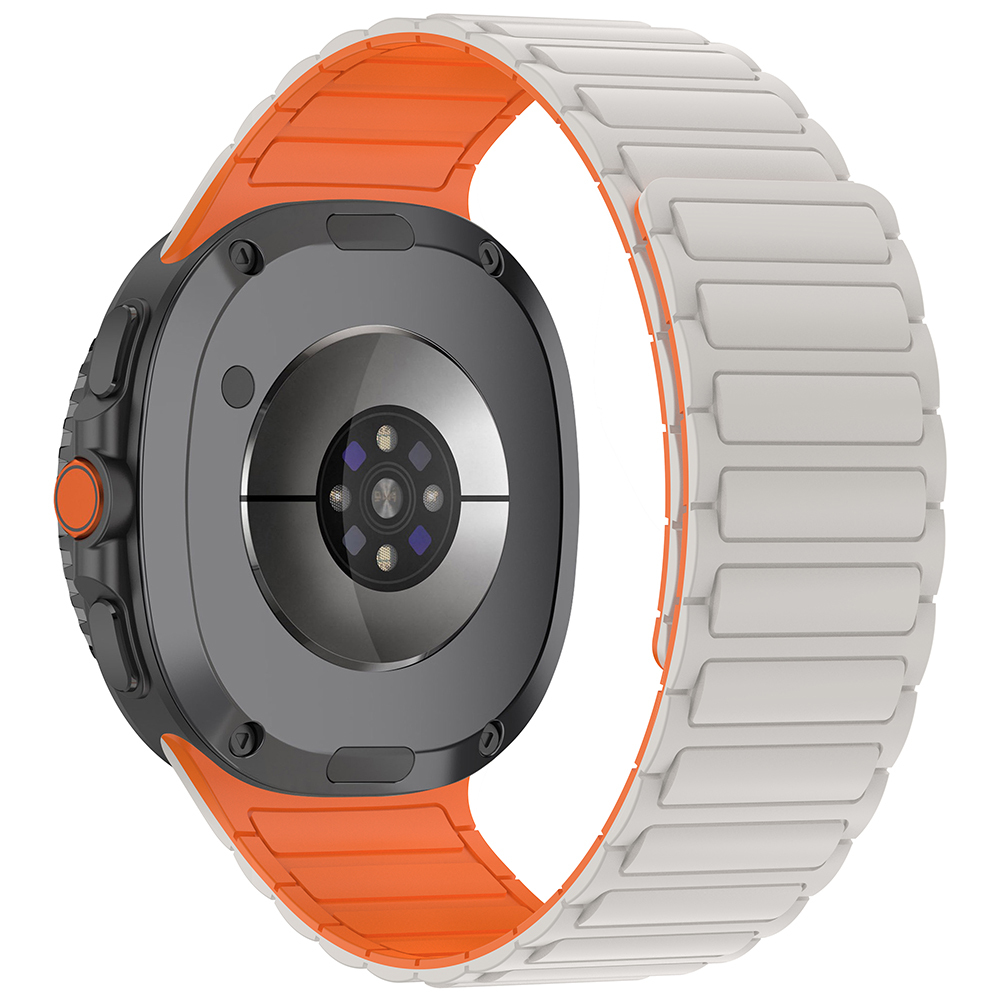 Galaxy Uyumlu Watch 8 Zore KRD-146 Silikon Kordon Strap Kayış-Starlight-turuncu