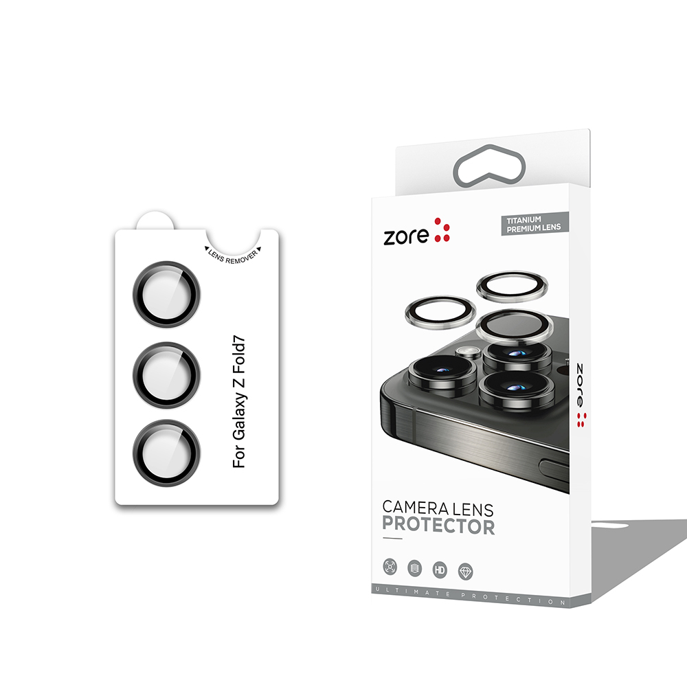 Galaxy Uyumlu Z Fold 7 Zore CL-12 Premium Safir Parmak İzi Bırakmayan Anti-Reflective Kamera Lens Koruyucu