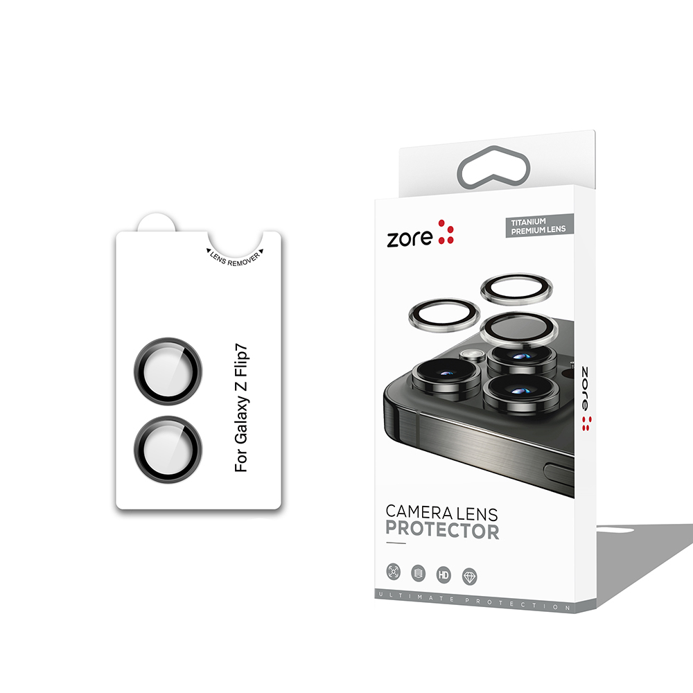 Galaxy Uyumlu Z Flip 7 Zore CL-12 Premium Safir Parmak İzi Bırakmayan Anti-Reflective Kamera Lens Koruyucu