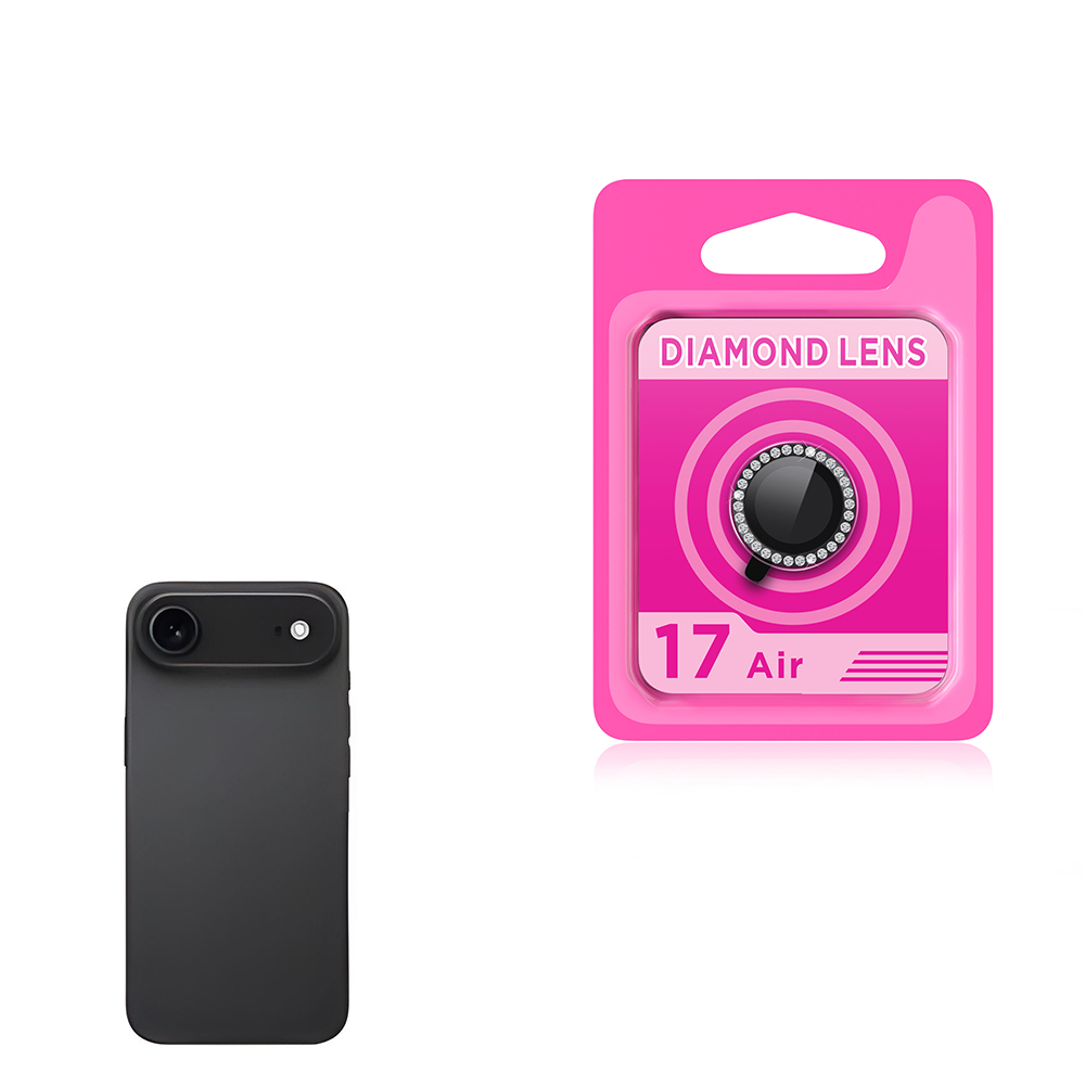iPhone Uyumlu 17 Air Zore CL-06 Kamera Lens Koruyucu-Siyah