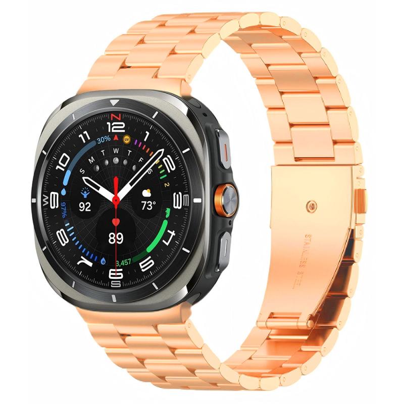 ​​Galaxy Uyumlu Watch 8 Zore KRD-04 Metal Kordon-Rose gold