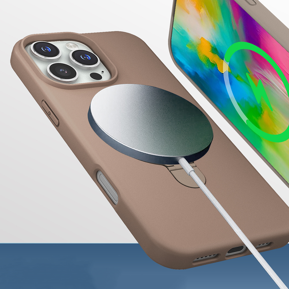 iPhone Uyumlu 16 Pro Max Kılıf M-safe Şarj Özellikli Standlı Zore Samara Kapak