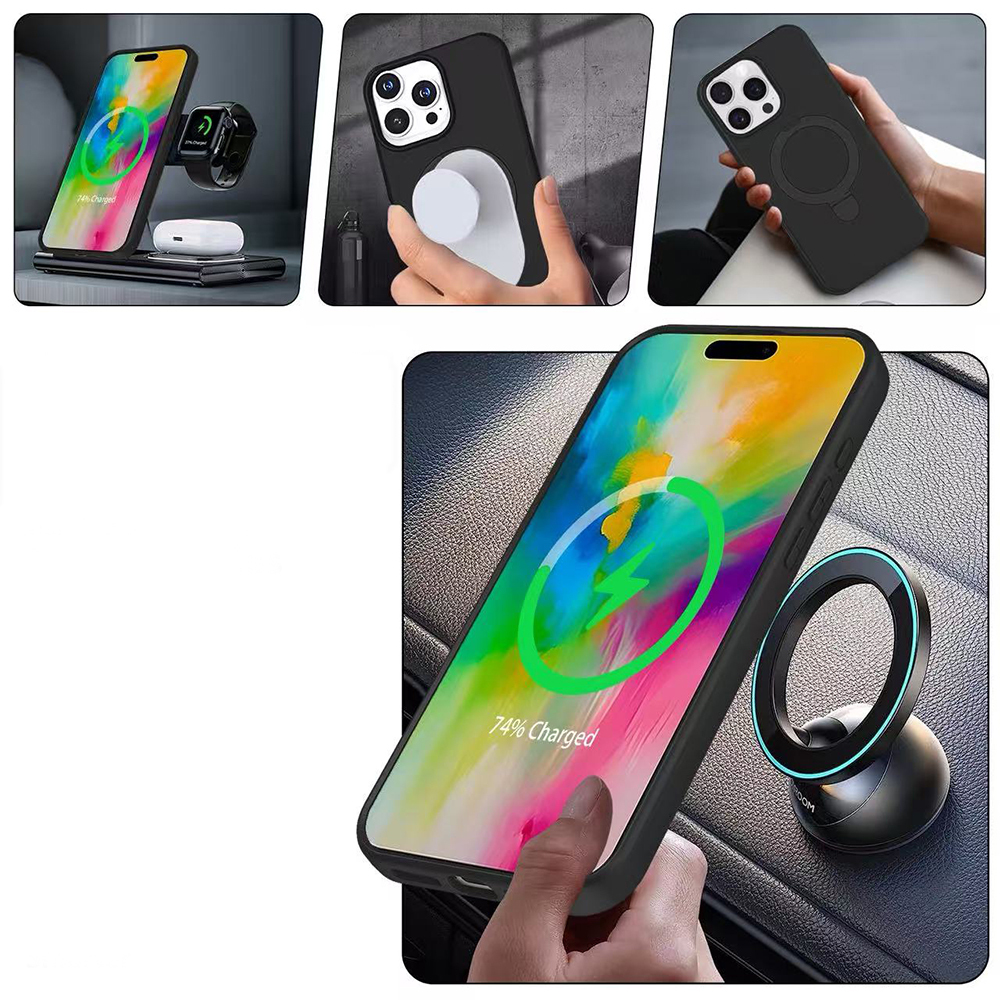 iPhone Uyumlu 16 Pro Max Kılıf M-safe Şarj Özellikli Standlı Zore Samara Kapak