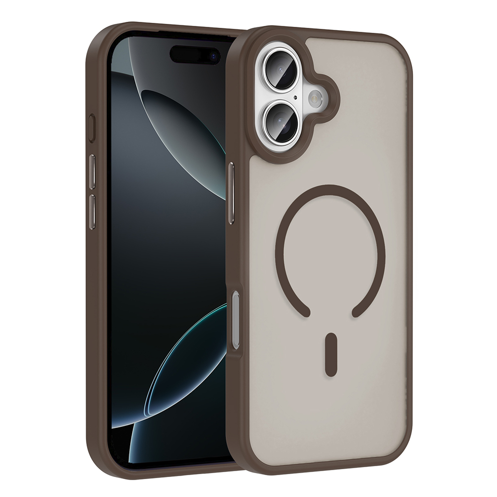 iPhone Uyumlu 17 Kılıf M-safe Şarj Özellikli Mat Arka Yüzey Zore Sio Kapak-Desert titanyum