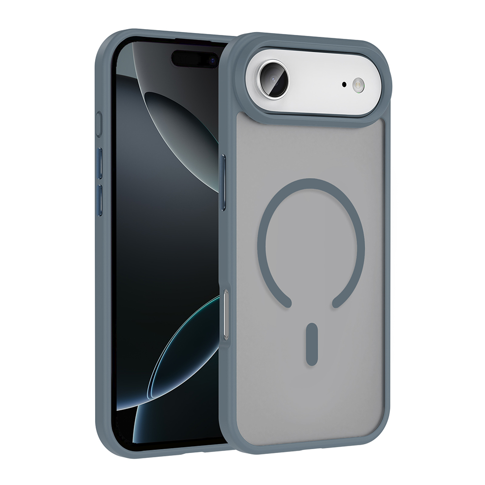 iPhone Uyumlu 17 Air Kılıf M-safe Şarj Özellikli Mat Arka Yüzey Zore Sio Kapak-Gri