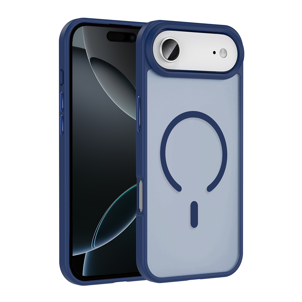 iPhone Uyumlu 17 Air Kılıf M-safe Şarj Özellikli Mat Arka Yüzey Zore Sio Kapak-Lacivert