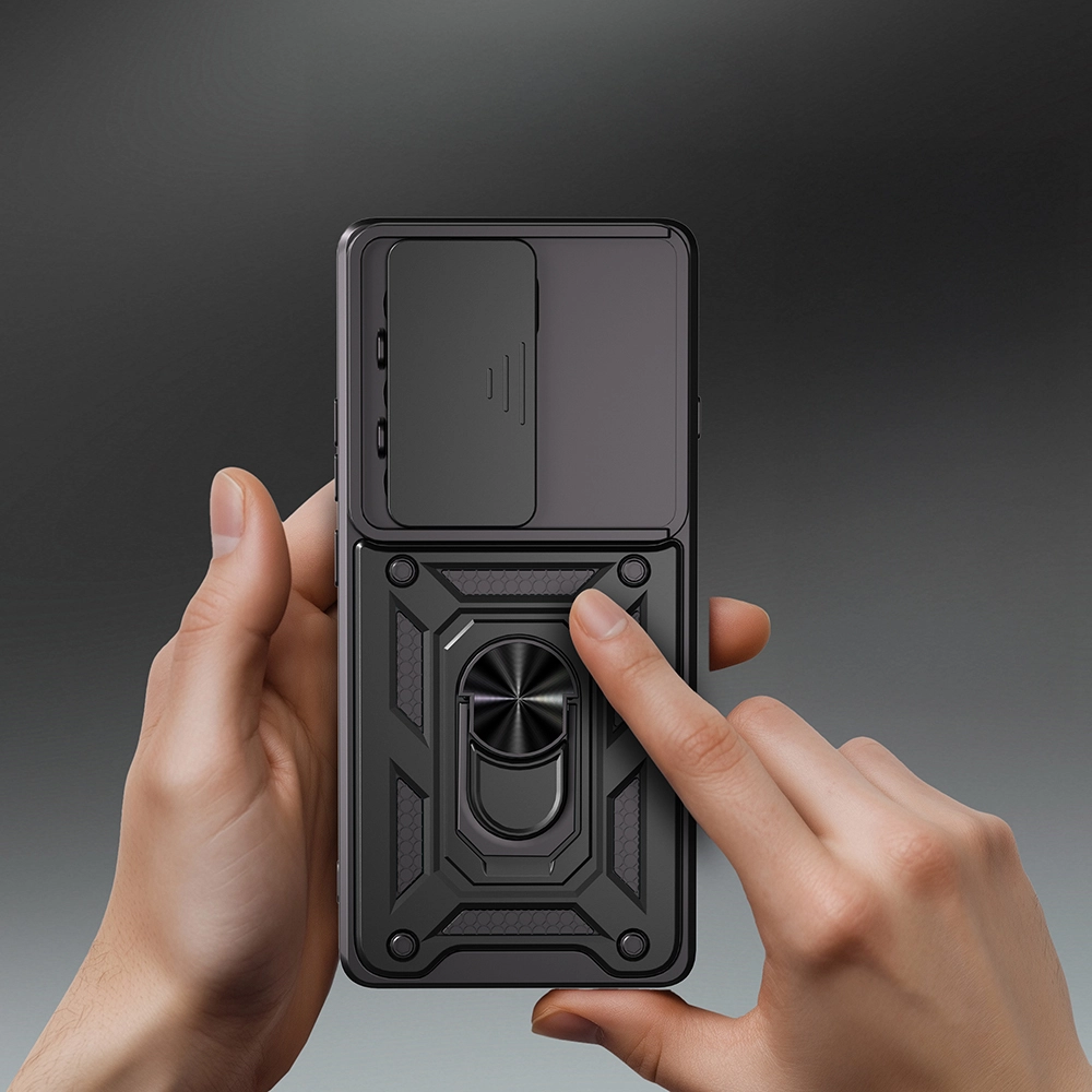 Tecno Camon 40 Pro Kılıf Magnetik Standlı Kamera Korumalı Zore Sürgülü Vega Kapak