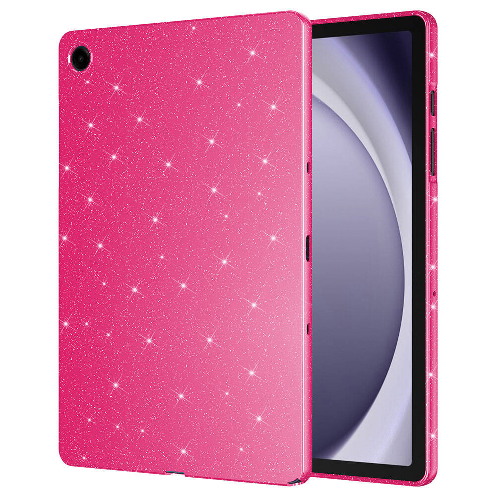 Galaxy Uyumlu Tab S10 FE Simli Parlak Görünümlü Zore Tablet Koton Kılıf-Pembe koyu