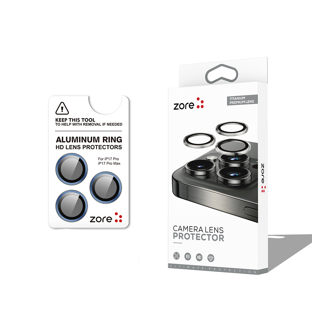 iPhone Uyumlu 17 Pro Zore CL-12 Premium Safir Parmak İzi Bırakmayan Anti-Reflective Kamera Lens Koruyucu