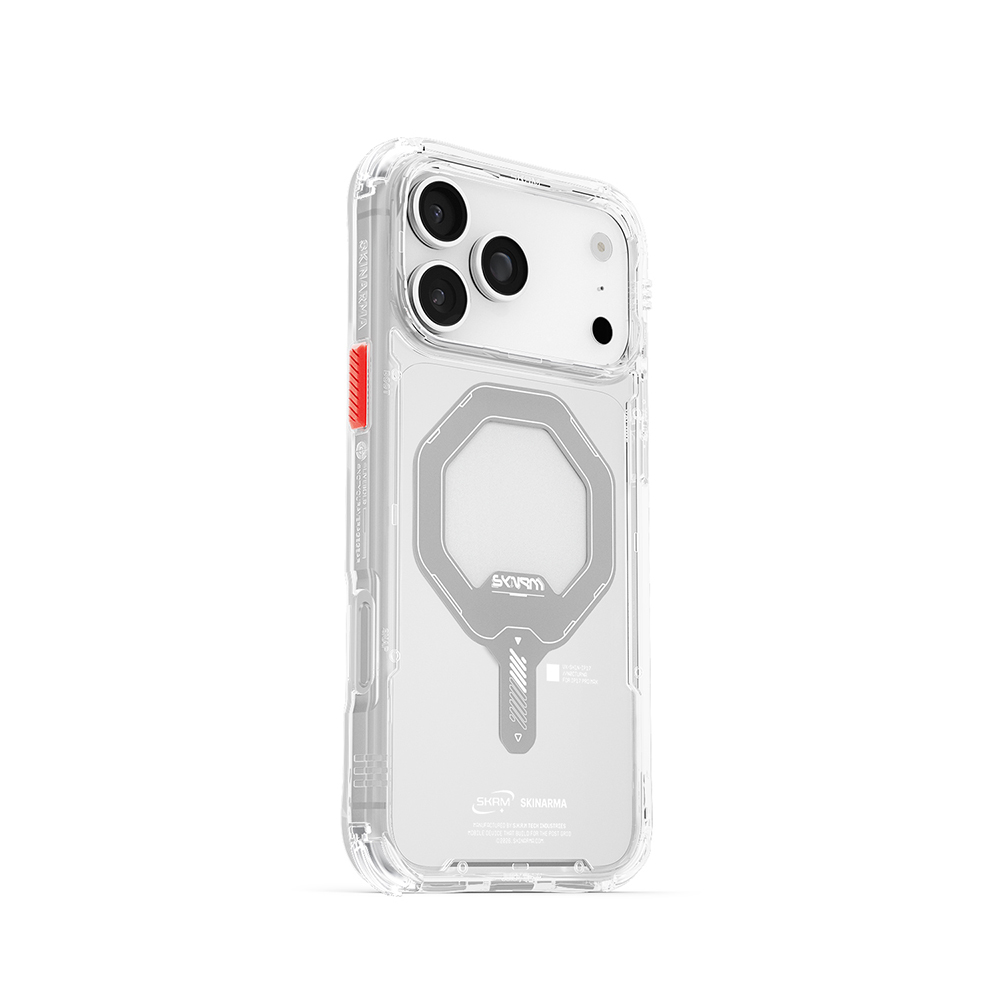 iPhone Uyumlu 17 Pro Max Kılıf M-safe Şarj Özellikli Şeffaf Airbag Tasarımlı Skinarma Saido Mag-Charge Kapak-Şeffaf