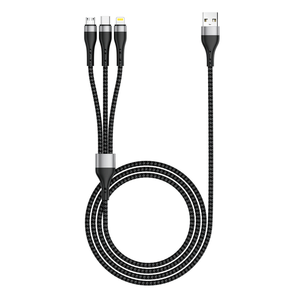 Zore ZR-43 3in1 USB-A to Lightning – Type-C – Micro Şarj ve Data Kablosu 20W 1.5M