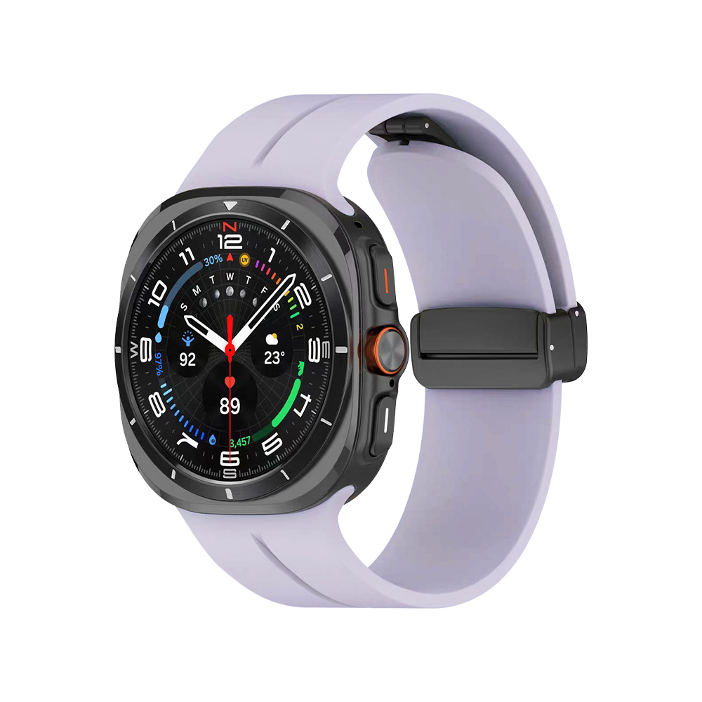 Galaxy Uyumlu Watch 8 Classic 46mm Zore KRD-84 Silikon Kordon-Lila