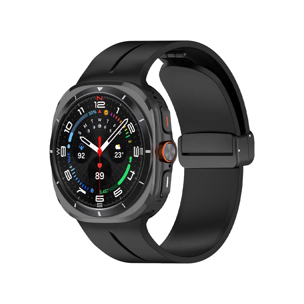 Galaxy Uyumlu Watch 8 Classic 46mm Zore KRD-84 Silikon Kordon-Siyah