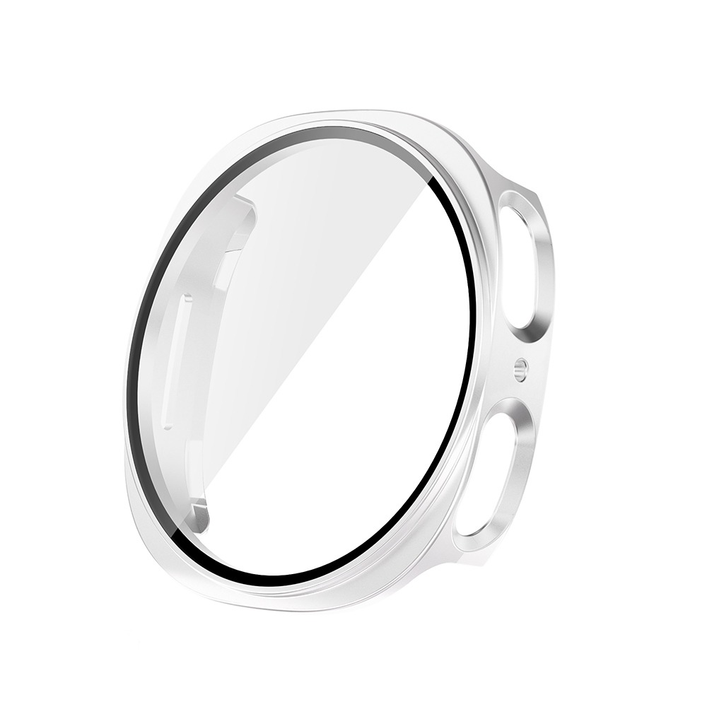Galaxy Uyumlu Watch 8 44mm Sert PC Kasa ve Ekran Koruyucu Zore Watch Gard 38-Gümüş