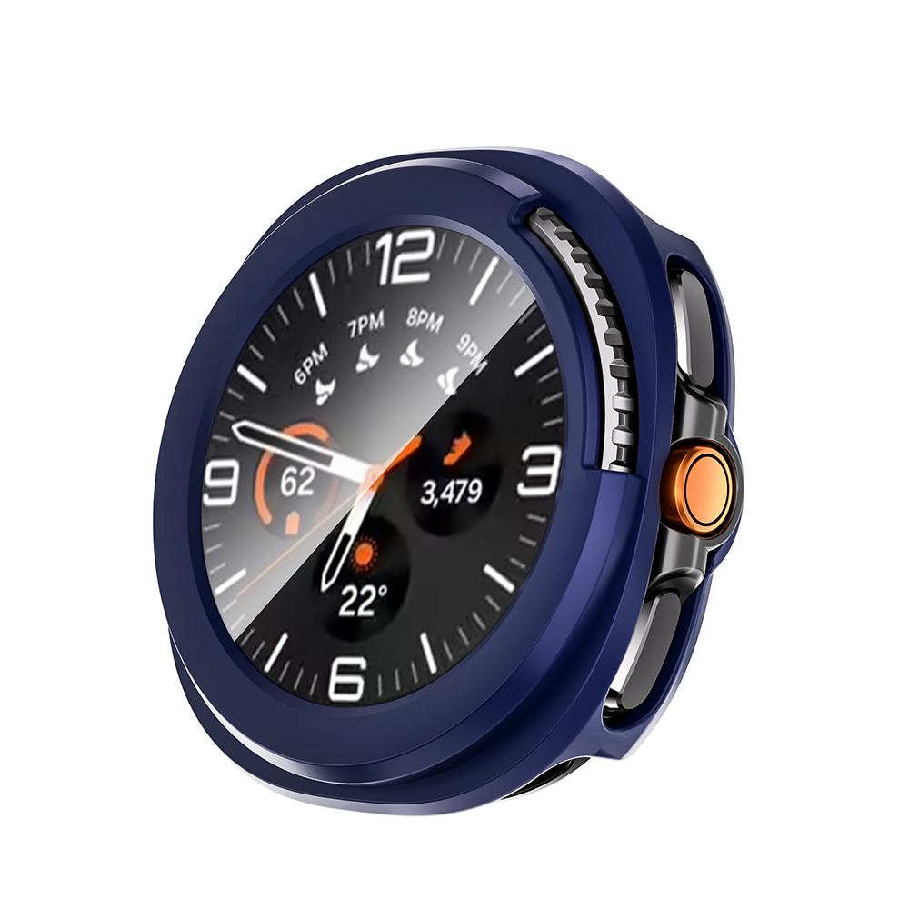 Galaxy Uyumlu Watch 8 Classic 46mm Sert PC Kasa ve Ekran Koruyucu Zore Watch Gard 39-Lacivert