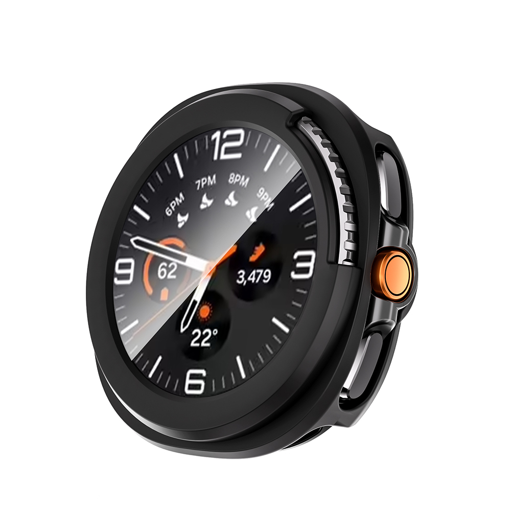 Galaxy Uyumlu Watch 8 Classic 46mm Sert PC Kasa ve Ekran Koruyucu Zore Watch Gard 39-Siyah