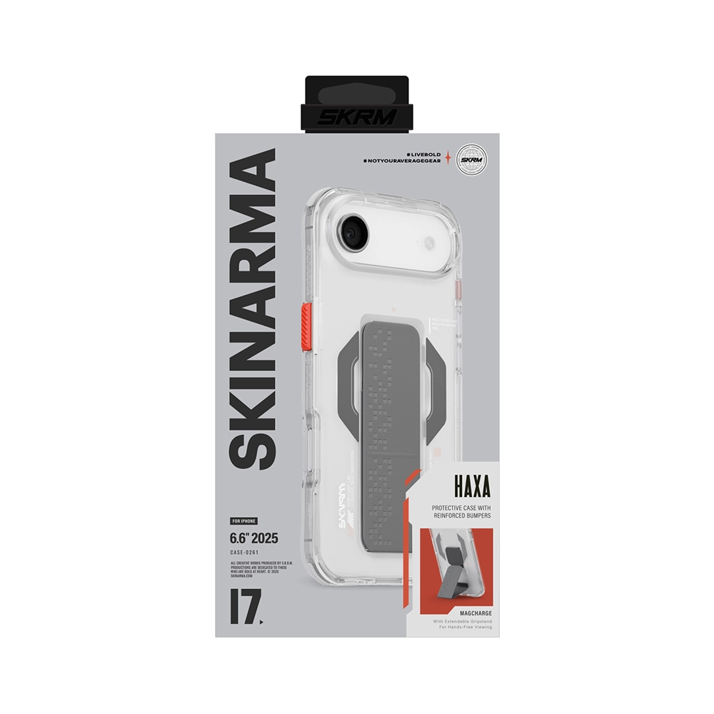 iPhone Uyumlu 17 Air Kılıf M-Safe Şarj Özellikli Airbag Tasarımlı Standlı Skinarma Haxa Kapak