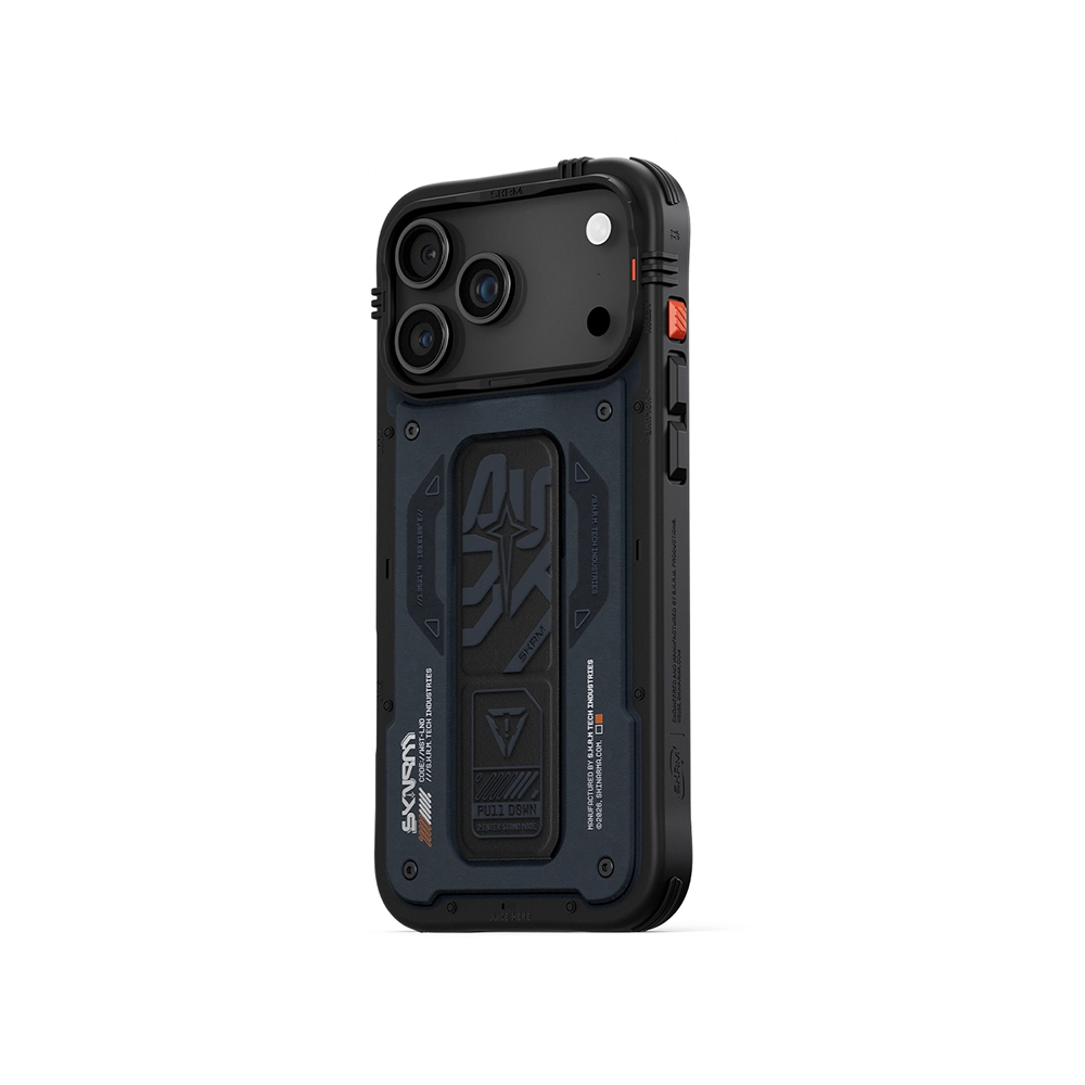 iPhone Uyumlu 17 Pro Max Kılıf Desenli Airbag Tasarımlı Standlı Skinarma Aegis Kapak