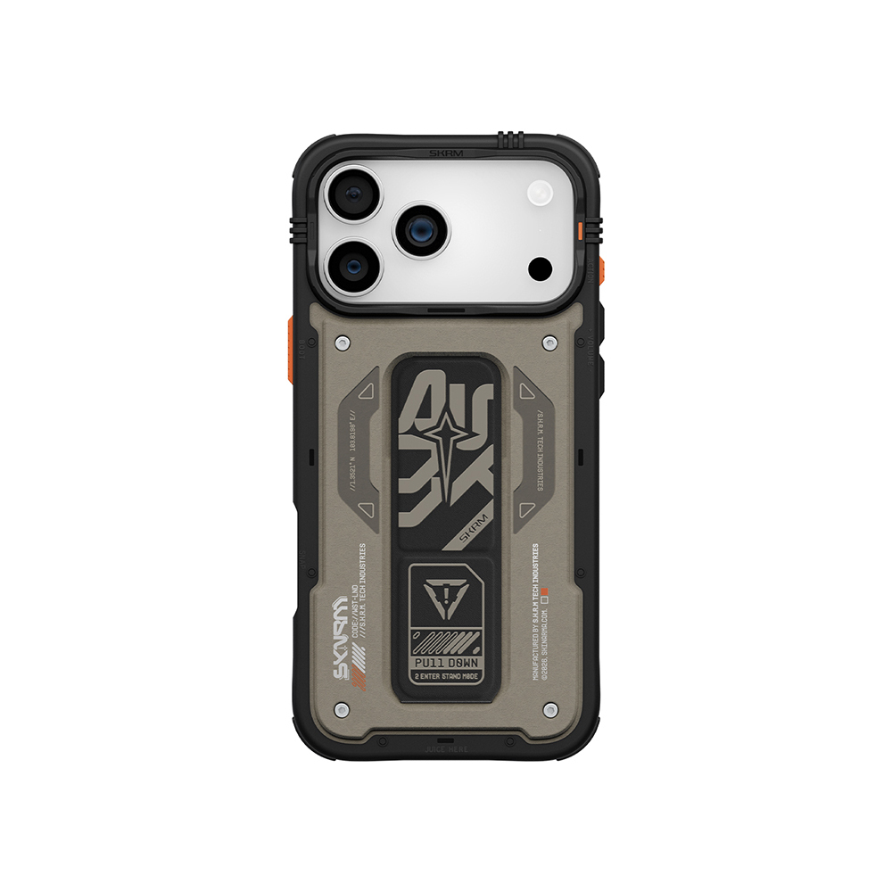 iPhone Uyumlu 17 Pro Max Kılıf Desenli Airbag Tasarımlı Standlı Skinarma Aegis Kapak