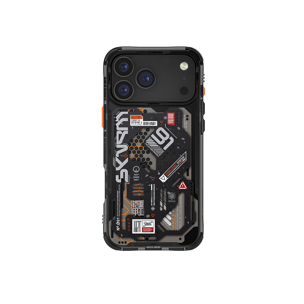 iPhone Uyumlu 17 Pro Kılıf Desenli Airbag Tasarımlı Skinarma Spectra Kapak-Siyah