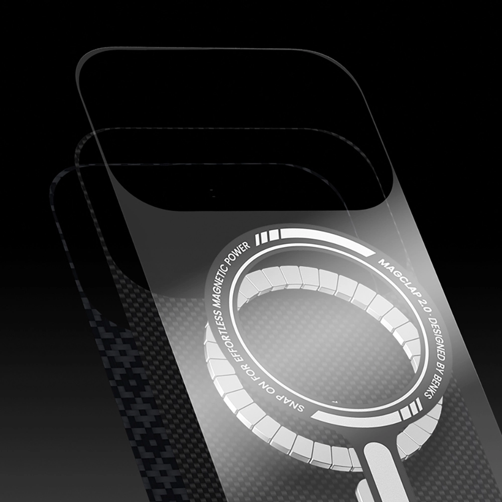 iPhone Uyumlu 17 Air Kılıf M-Safe Şarj Özellikli Benks ArmorAir ArmorGrid Serisi Kevlar Karbon Kapak