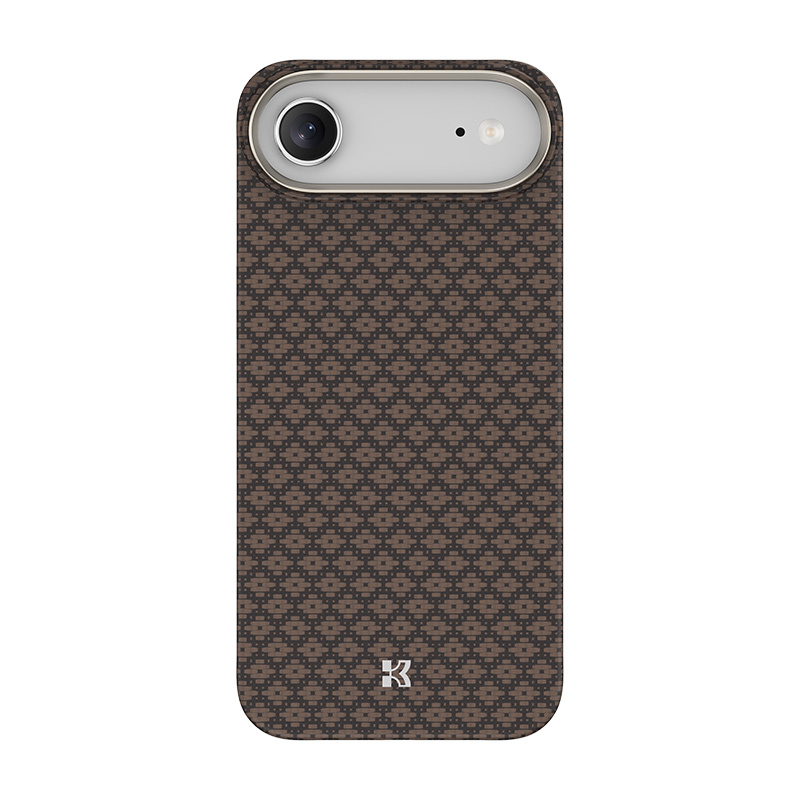 iPhone Uyumlu 17 Air Kılıf M-Safe Şarj Özellikli Benks ArmorAir ArmorGrid Serisi Kevlar Karbon Kapak-Gold