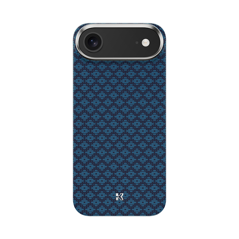 iPhone Uyumlu 17 Air Kılıf M-Safe Şarj Özellikli Benks ArmorAir ArmorGrid Serisi Kevlar Karbon Kapak-Mavi