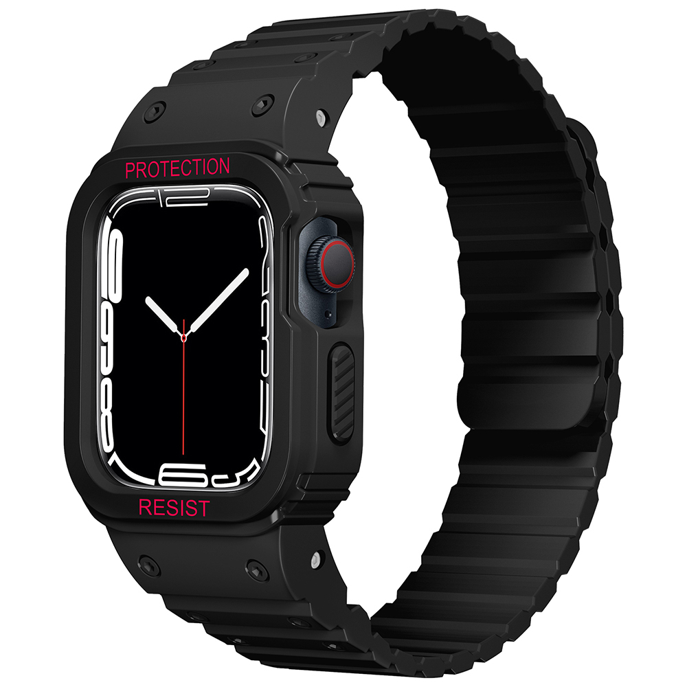 Watch 10 46mm Zore KRD-142 Airbag Tasarımlı Kasa Koruyuculu Silikon Kordon-Siyah