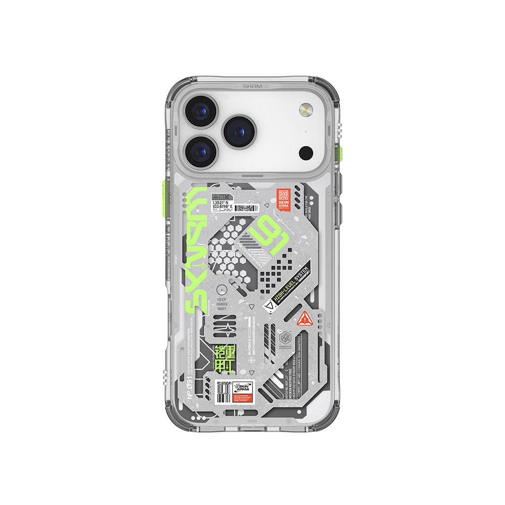iPhone Uyumlu 17 Pro Max Kılıf Desenli Airbag Tasarımlı Skinarma Spectra Kapak-Yeşil
