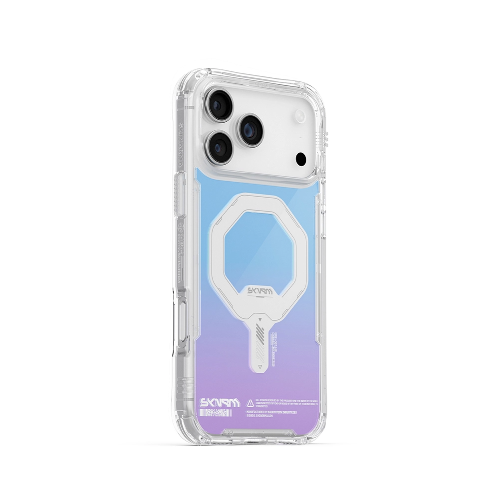 iPhone Uyumlu 17 Pro Max Kılıf Skinarma M-Safe Şarj Özellikli IML Baskılı Holografik MYST Kapak