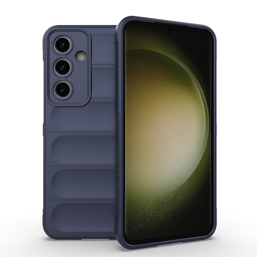Galaxy Uyumlu S25 FE Kılıf Esnek TPU Oyuklu Arka Yüzey Tasarımlı Zore Etnik Silikon Kapak-Lacivert